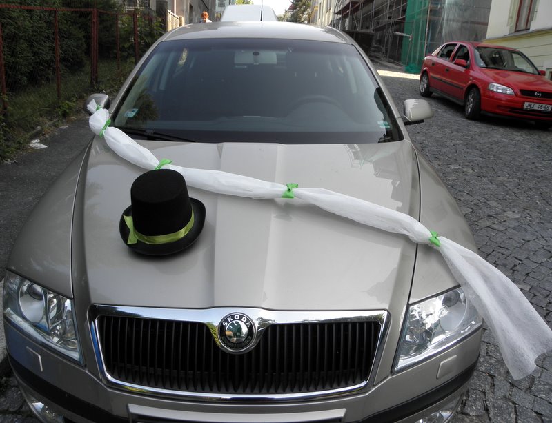 Cylindr růžový na ženichovo auto s přísavkami