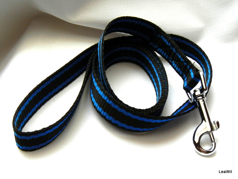 Vodítko popruh černý s barevným pruhem 2cm