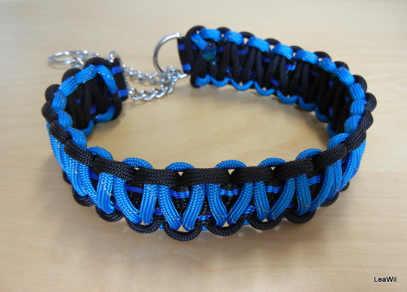 Paracord obojek oplet modrá reflex