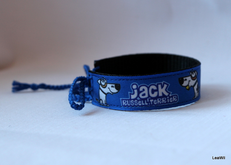 Náramek 2 cm modrý jack russell teriér