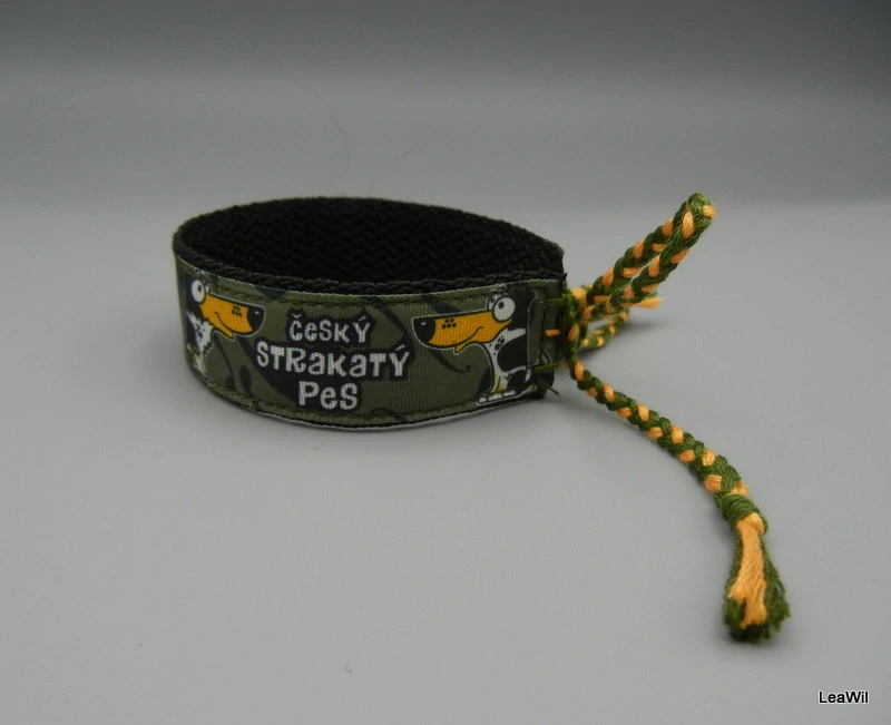 Náramek taft 2 cm český strakatý pes maskáč