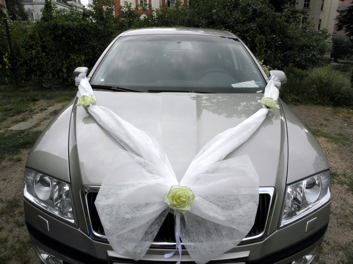 Svatební šerpa na auto klasik
