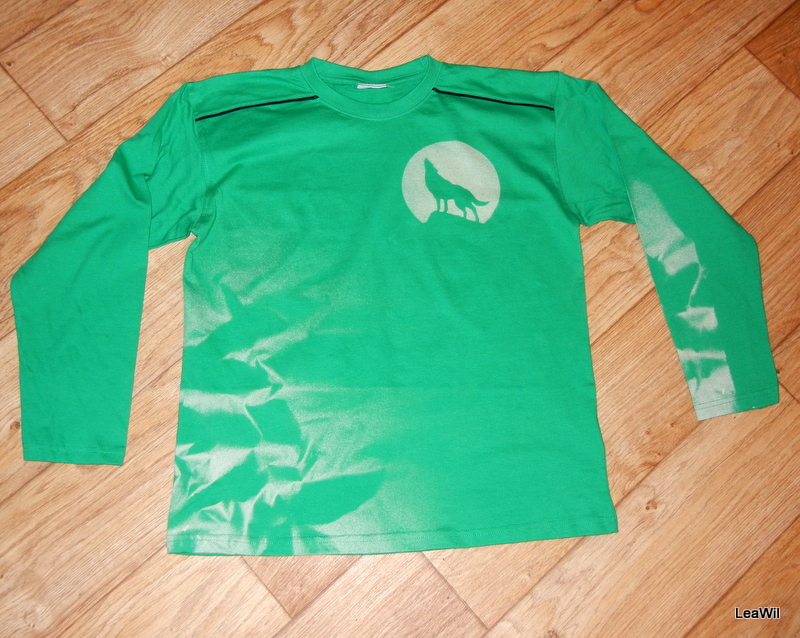 Tričko s dlouhým rukávem vel.M - vlk vyjící na měsíc