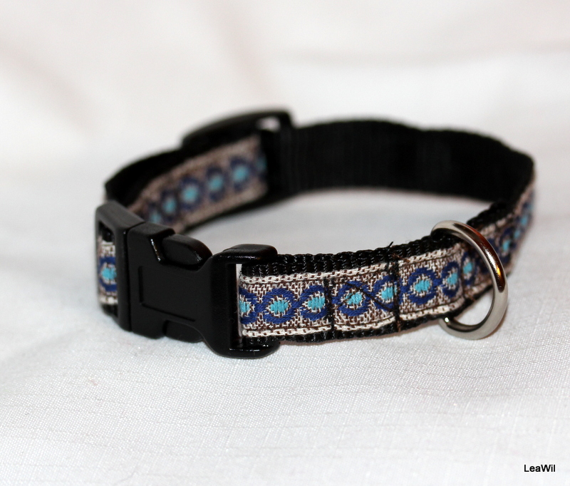 Obojek modrý řetízek 1,5cm