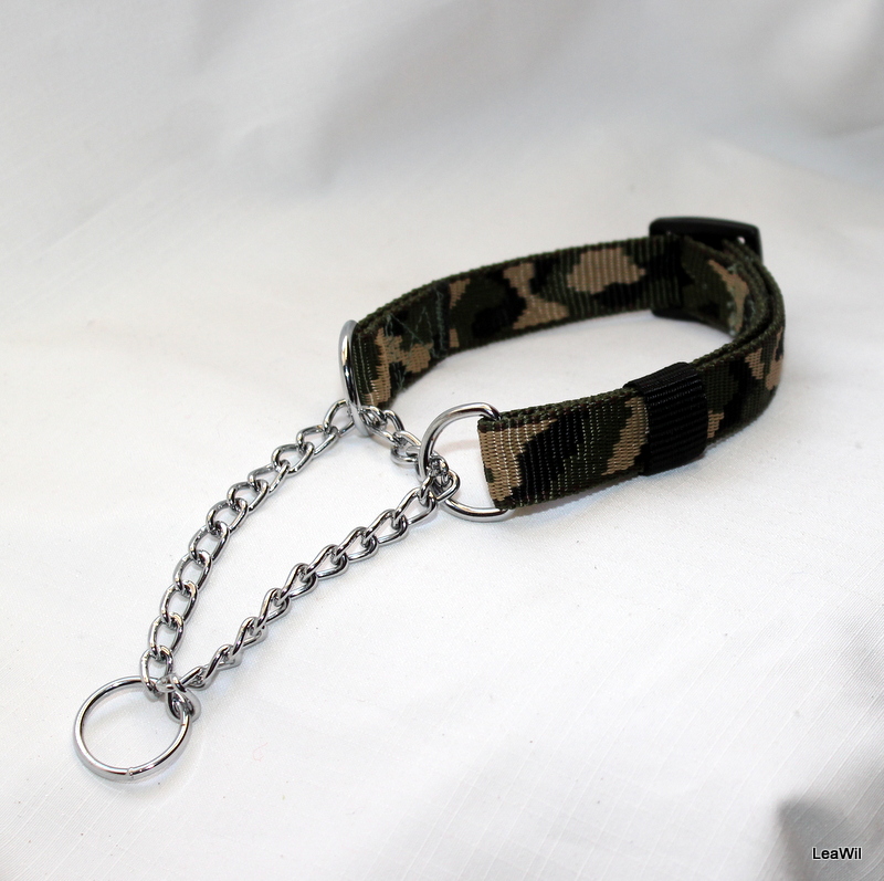 Obojek popruh camo/maskáč 2cm - polostahovací