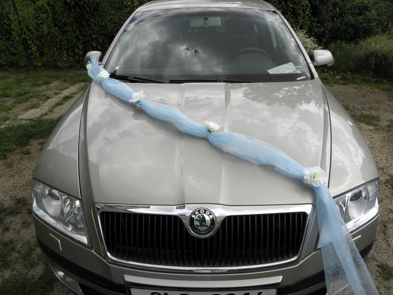 Svatební šerpa na auto asymetrická 