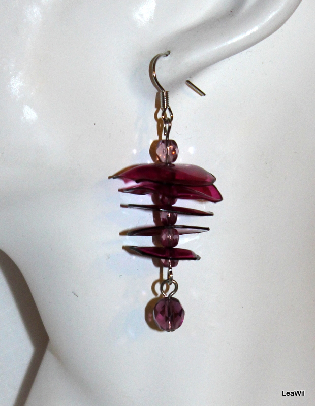 Malinové kolečkové - naušnice