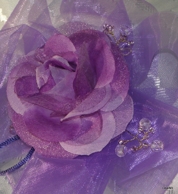 Ozdoba fialová organza