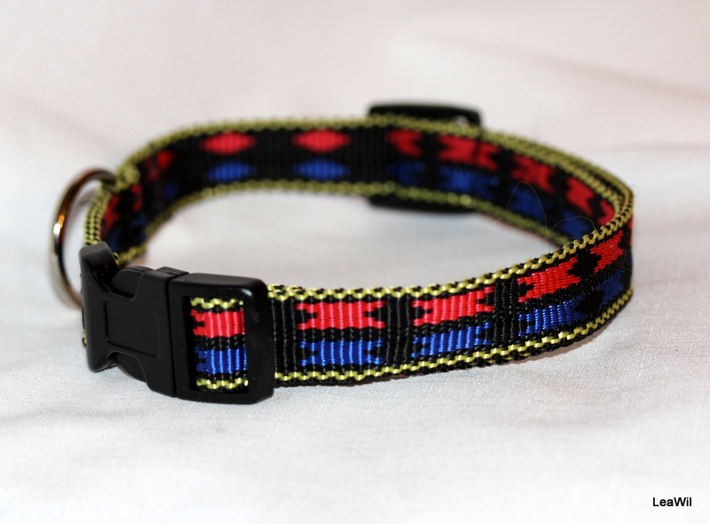 Obojek popruh červeno-modrý 2cm