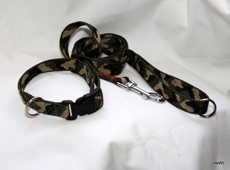 Obojek popruh camo/maskáč 2cm - polostahovací