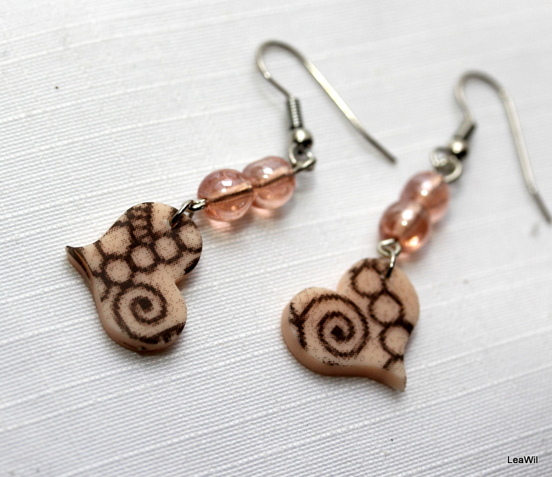 Růžové krajkoví v srdci - sada