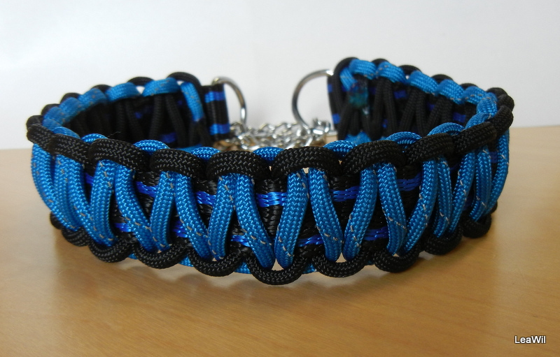 Paracord obojek oplet modrá reflex