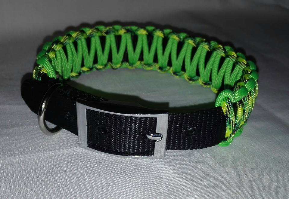 Paracord obojek oplet zelený