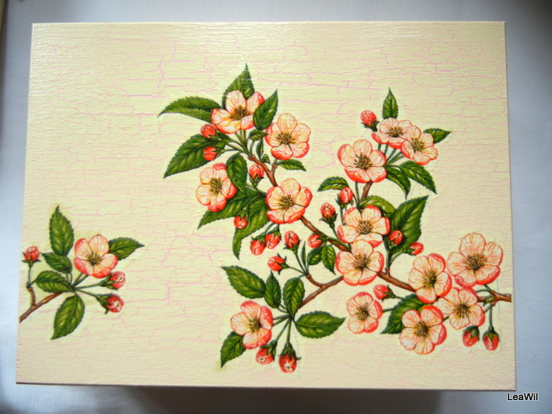 Šperkovnice třešňové květy - se zrcadlem, velká