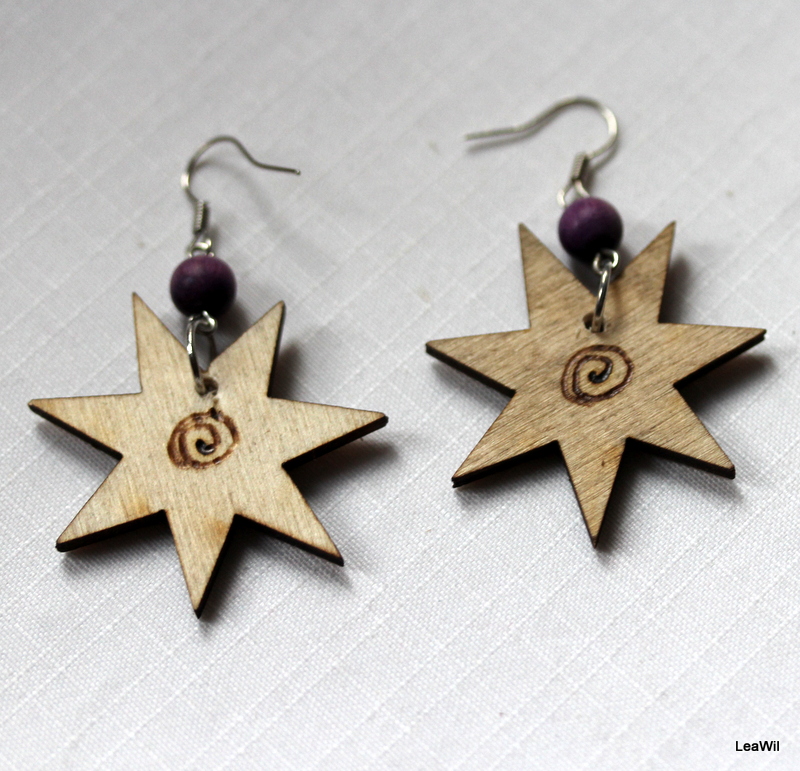 Hvězdy fial.divočina naušnice 