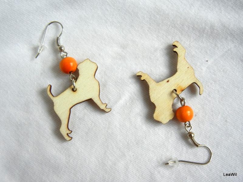 Naušnice pes brabantík oranž