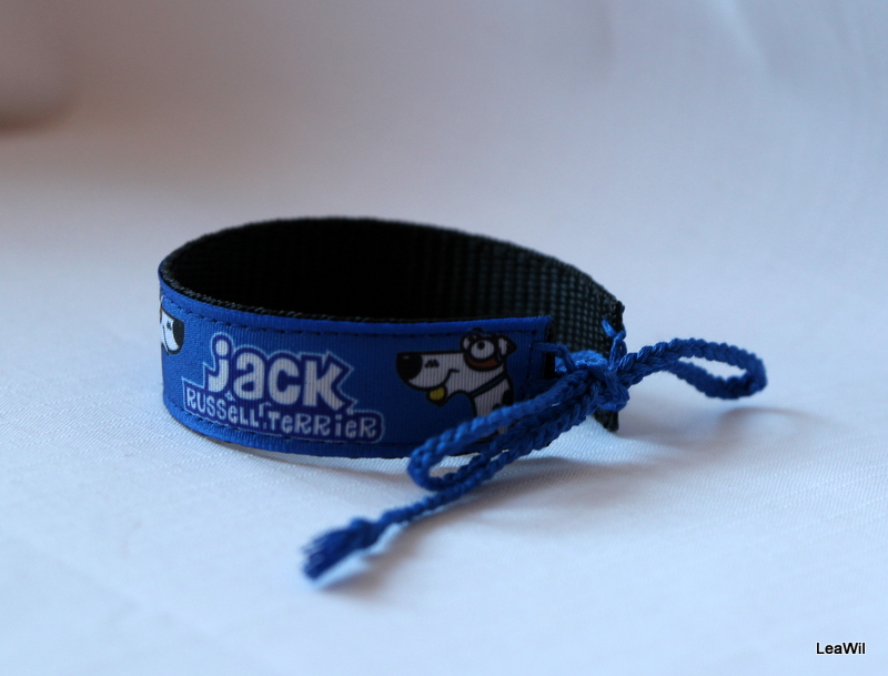Náramek 2 cm modrý jack russell teriér