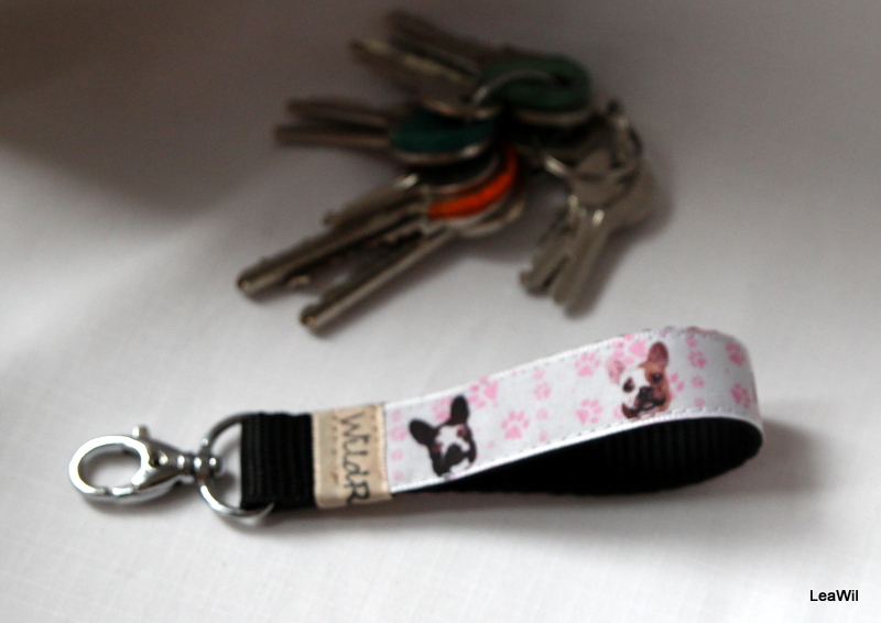 Klíčenka taft 2 cm buldoček - poutko čer.bordo limit