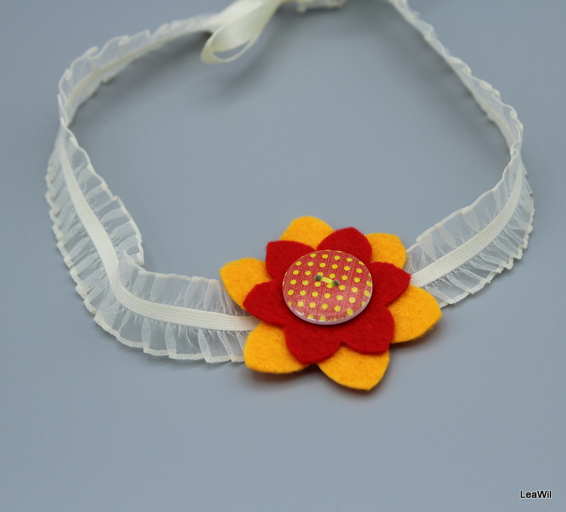 Čelenka červeno-žlutý  květ