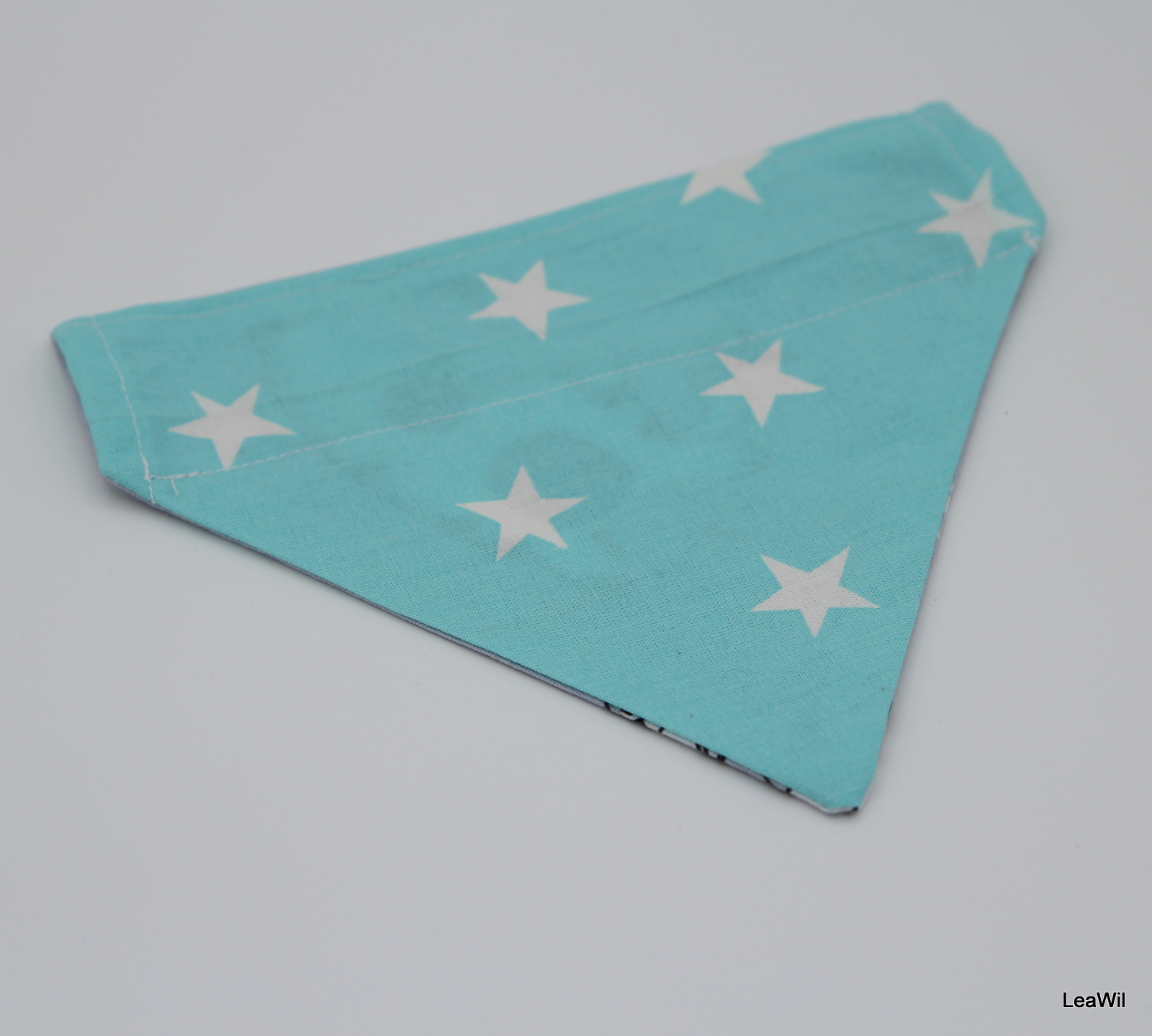 Šátek na obojek 2v1 M kočka tyrk