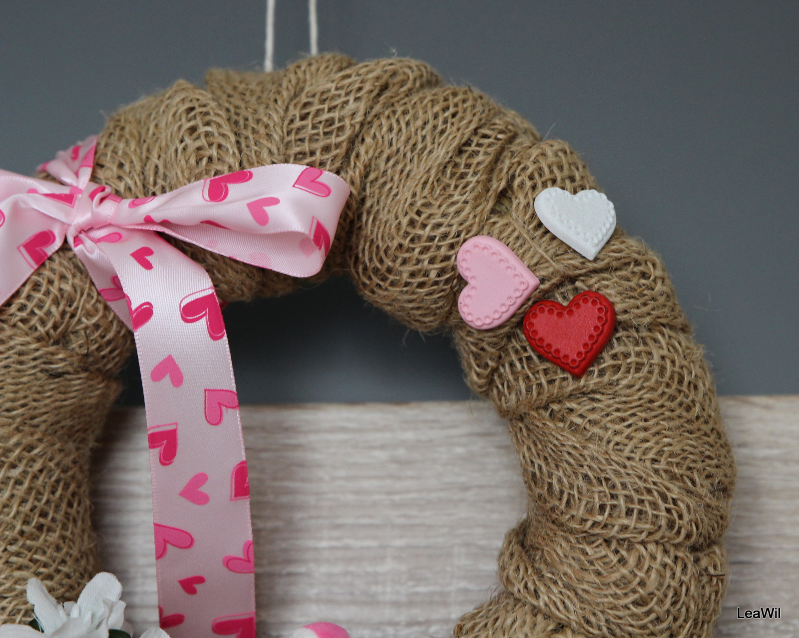 Věnec juta malý růžový