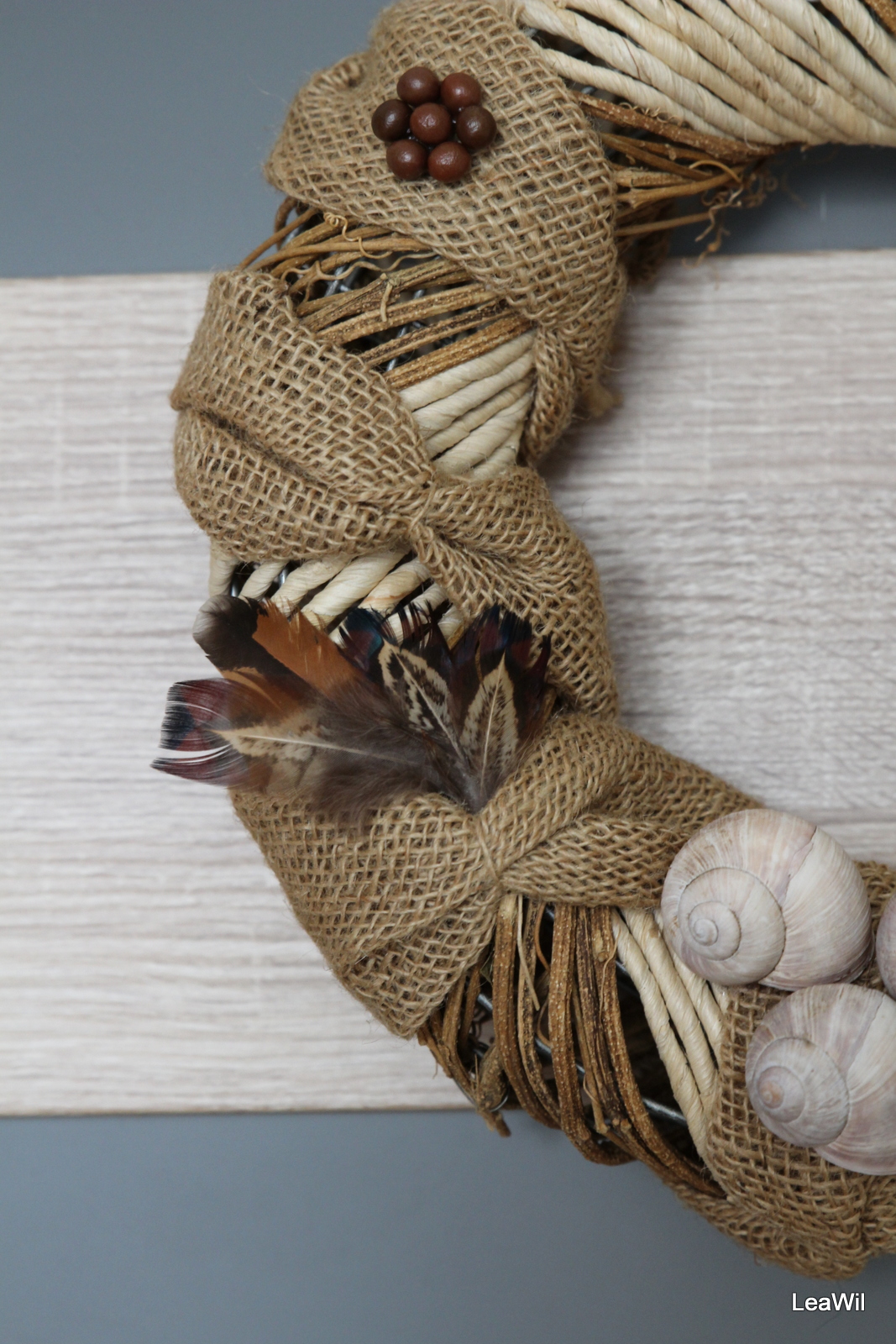 Věnec juta réva větší celoroční s ulitami