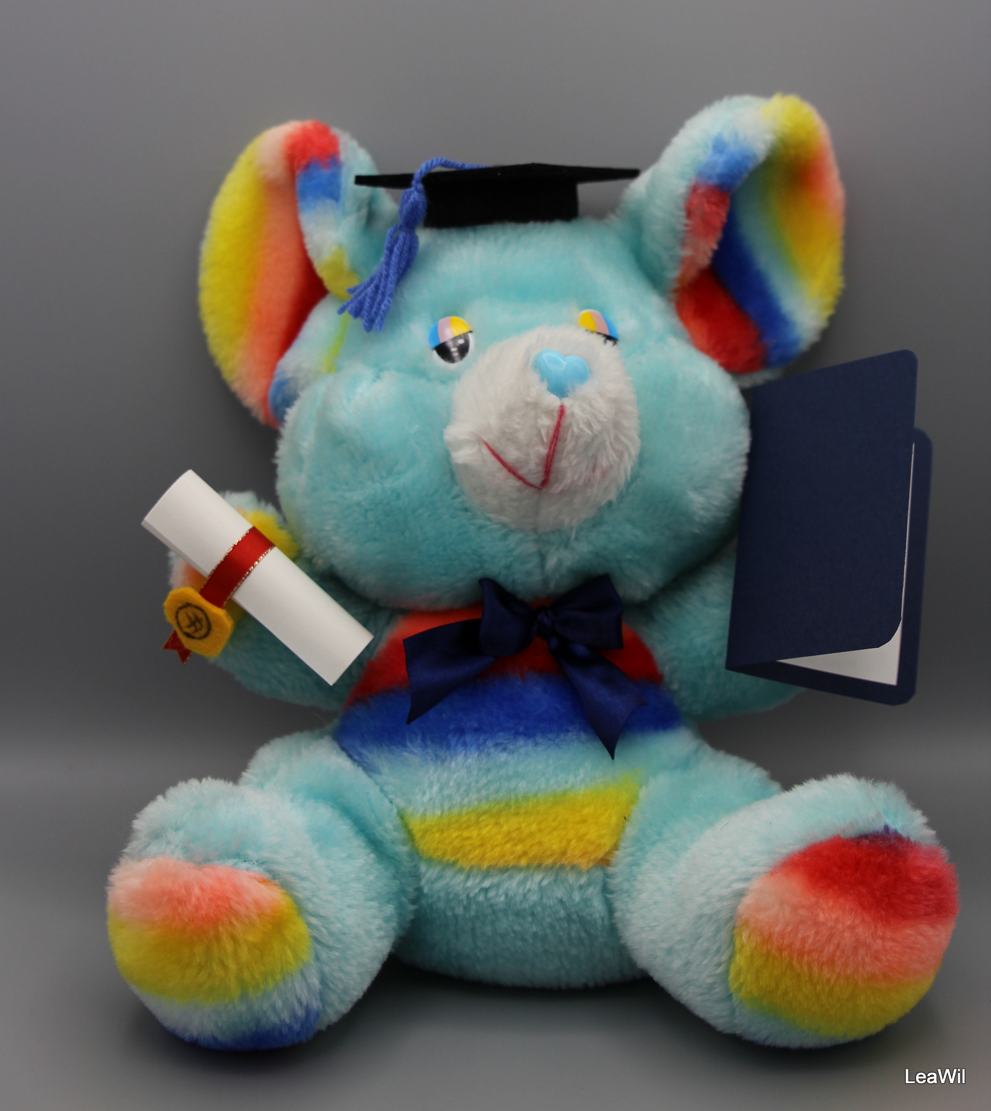 Promoční/maturitní myš velká duhová tyrkys