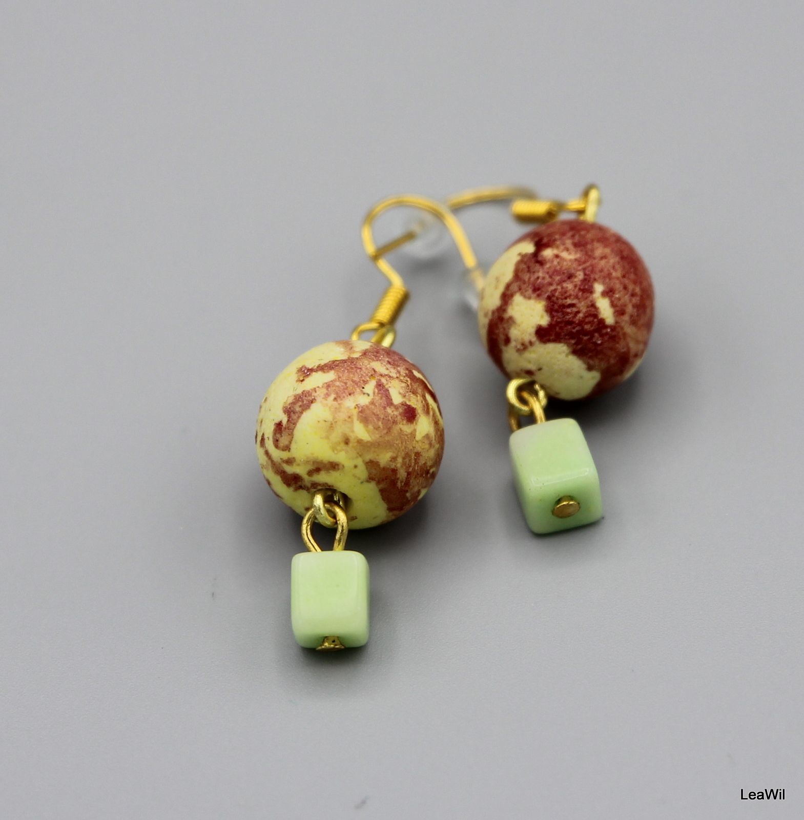 Náušnice balón horkovzduch kinklací koš