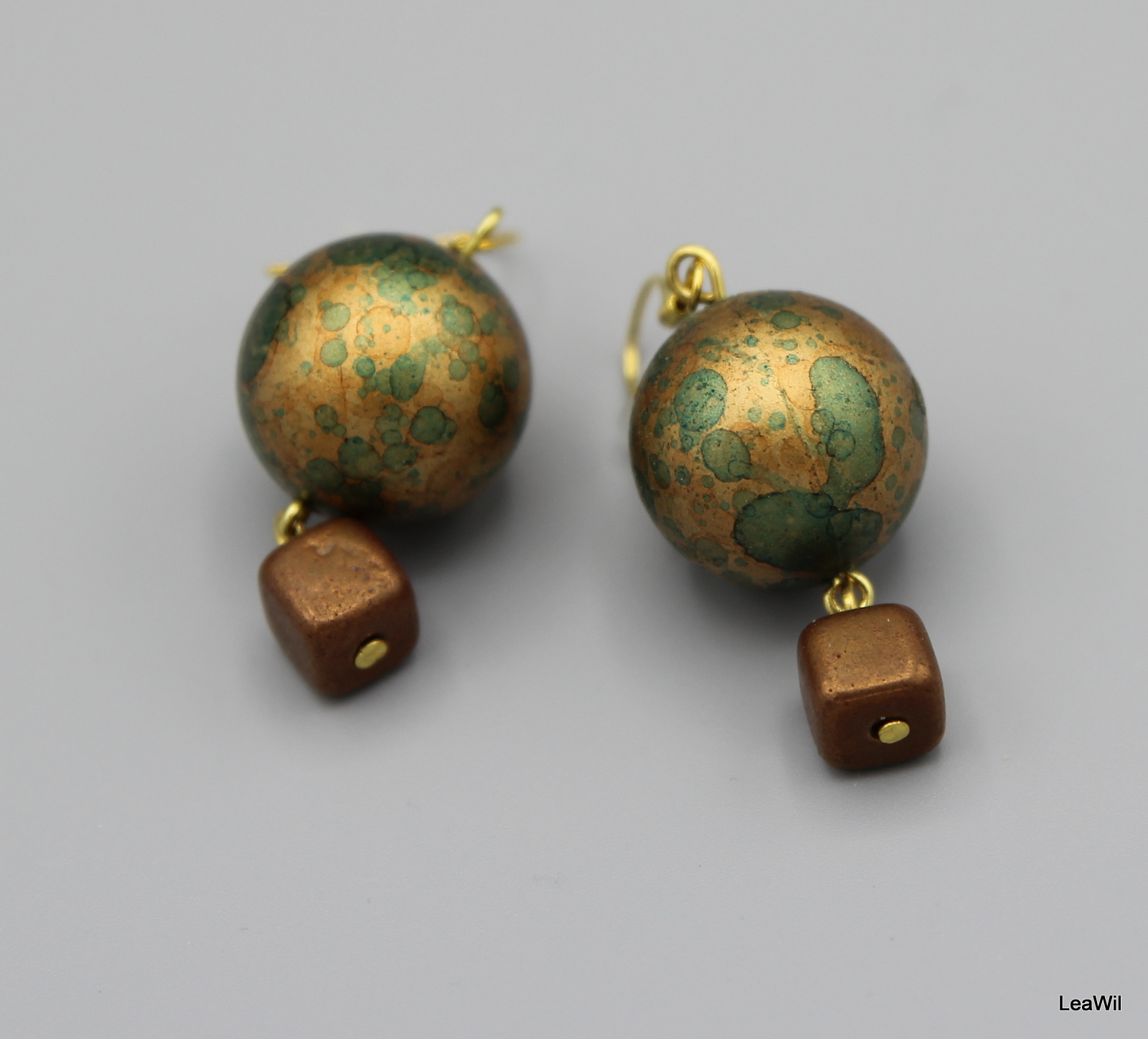 Náušnice balón horkovzduch kinklací koš