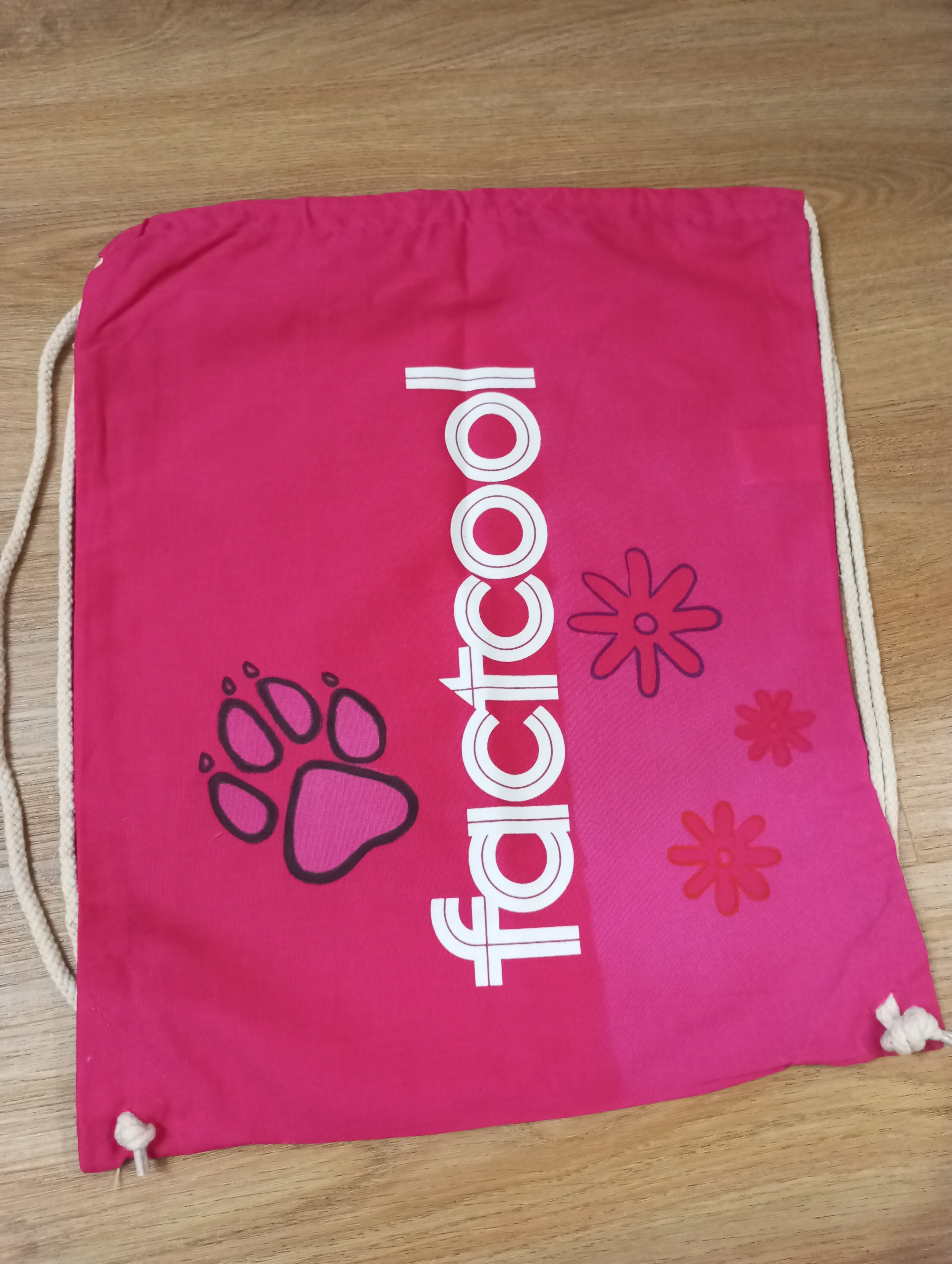 Batoh šňůrkový vak bavlna tmavě růžová 