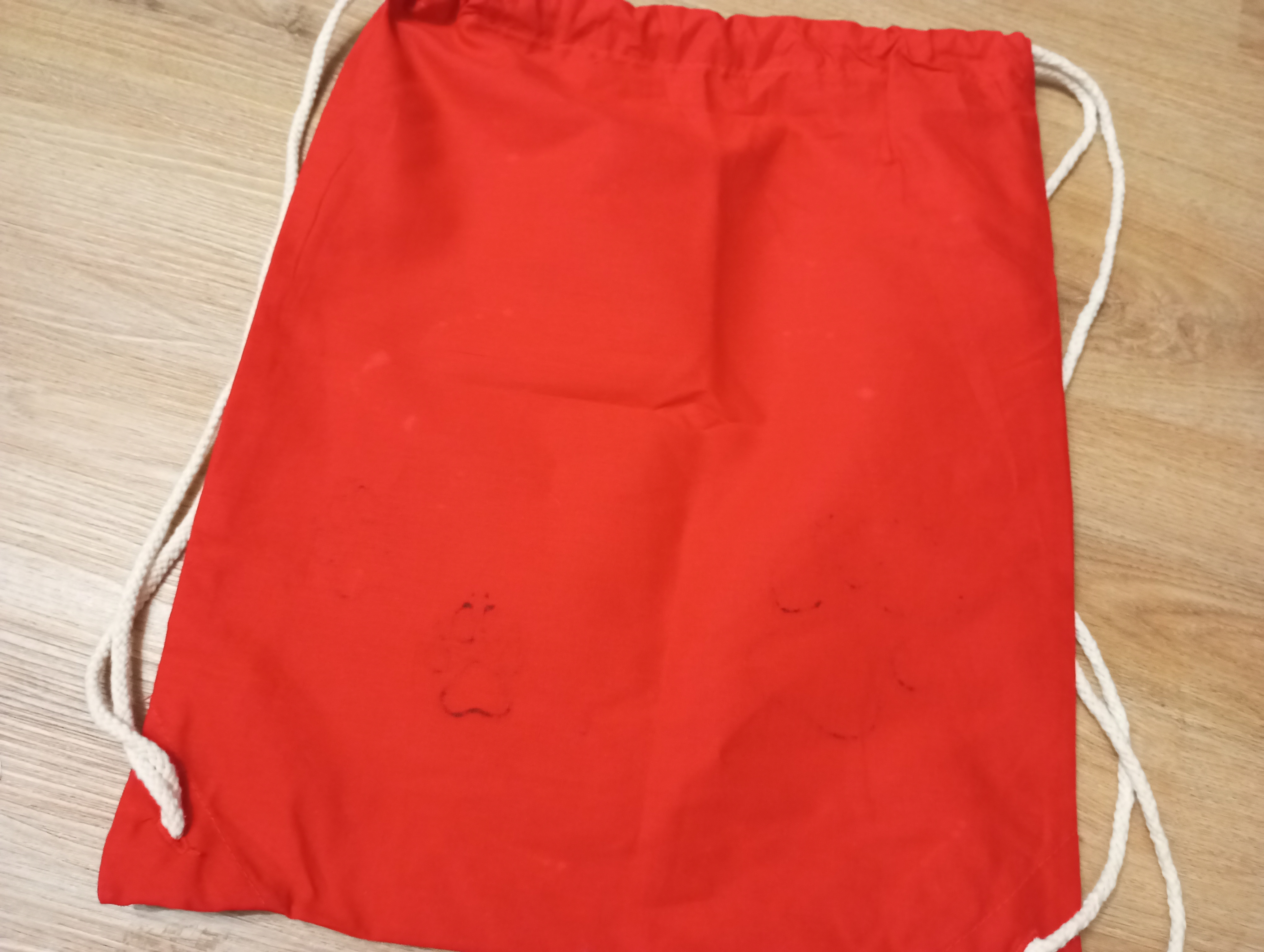 Batoh šňůrkový vak bavlna červený SLEVA