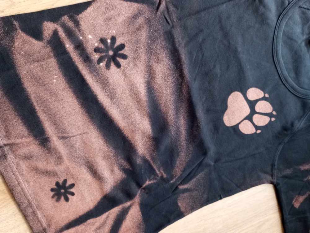 Tričko dámské dlouhý rukáv tlapky M černá