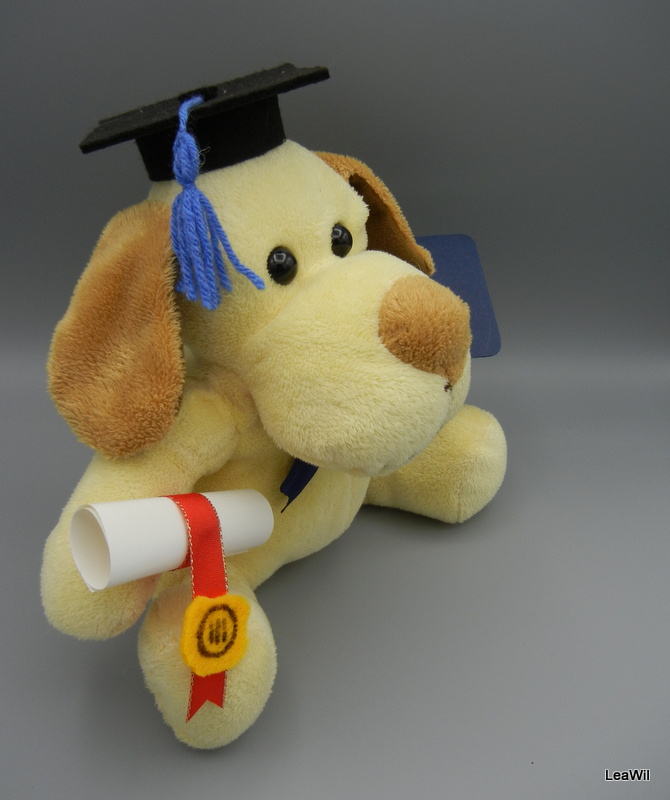 Promoční/maturitní pejsek béž s tm. modrou