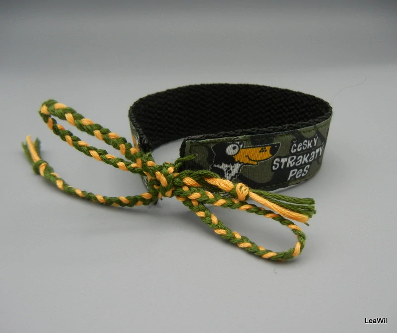 Náramek taft 2 cm český strakatý pes maskáč