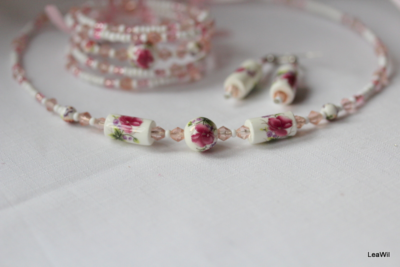 Sada bílo-růžová 