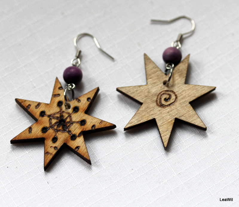 Hvězdy fial.divočina naušnice 