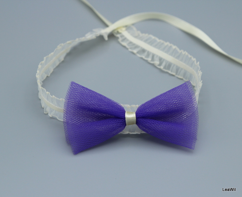 Čelenka fialová mašle