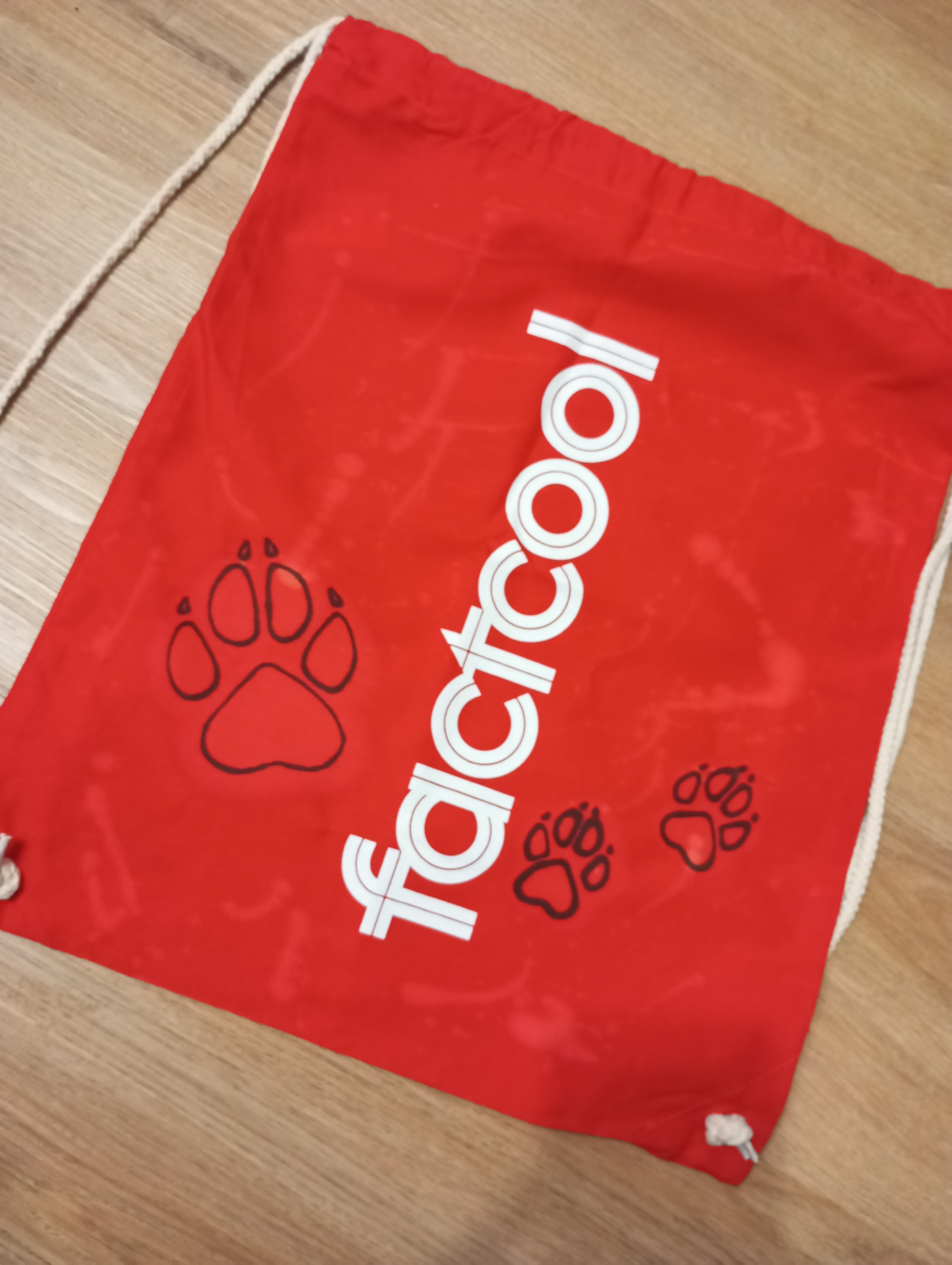 Batoh šňůrkový vak bavlna červený SLEVA