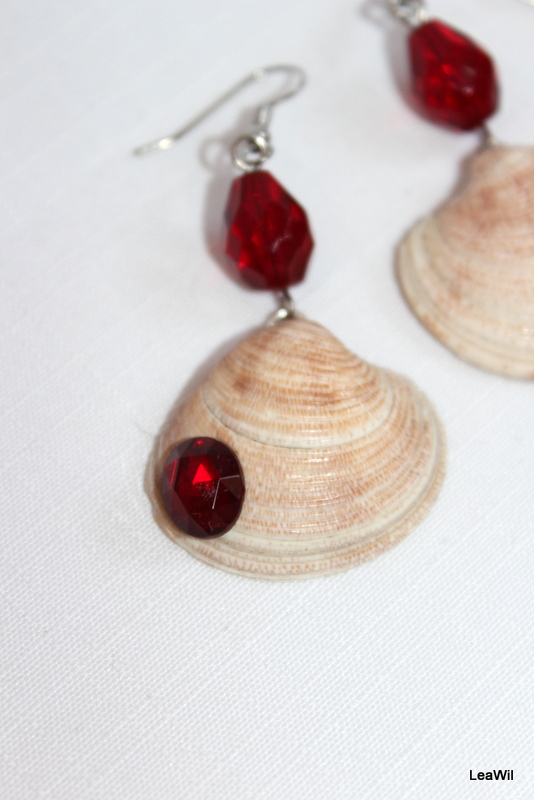 Mušličkové naušky v rudé