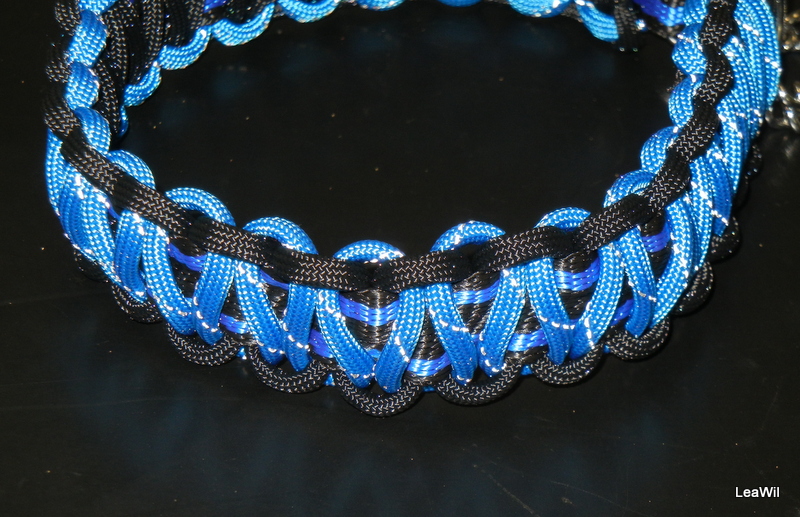 Paracord obojek oplet modrá reflex
