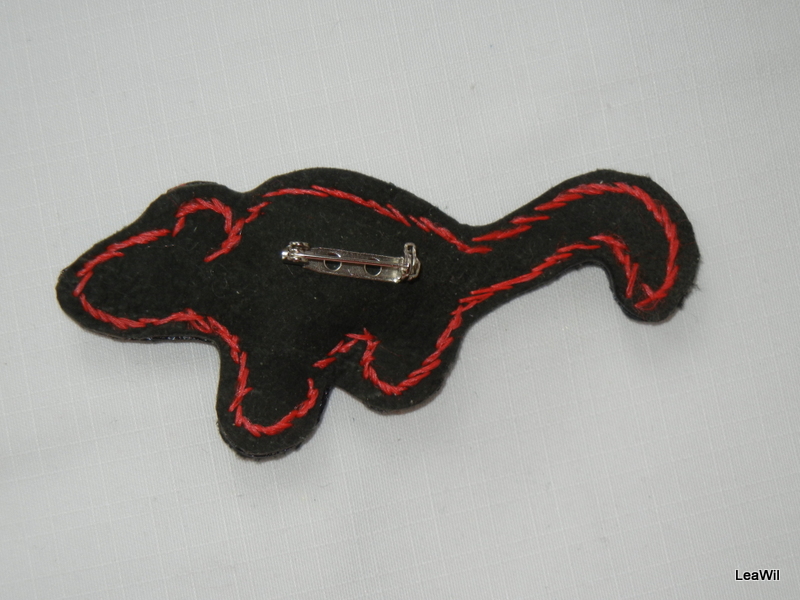 Myška/potkánek - talisman/brožka KŮŽE