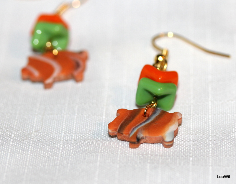 Prasátko pro štěstí zelenooranž