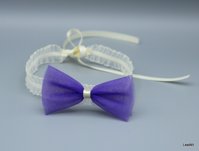 Čelenka fialová mašle