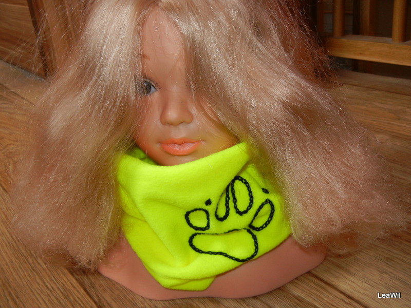 Nákrčník/čepice 2v1 fleec žlutá/hnědá