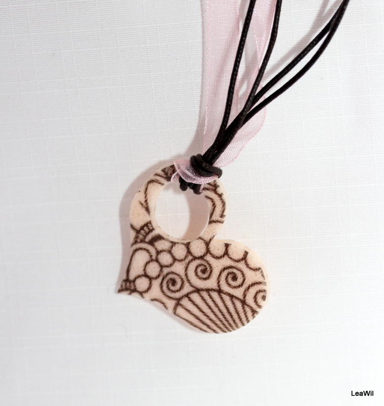 Růžové krajkoví v srdci - sada