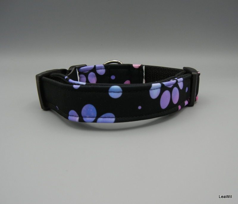 Obojek 2,8 cm softshell tlapky ruzovofial plast