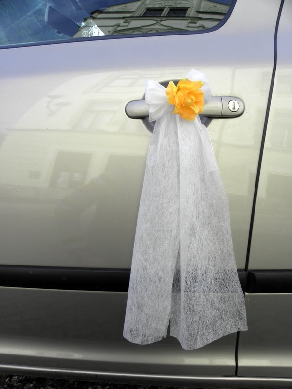 Mašličky na kliky auta s květem