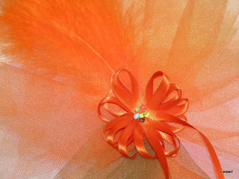 Závojová ozdoba tyl oranžbar