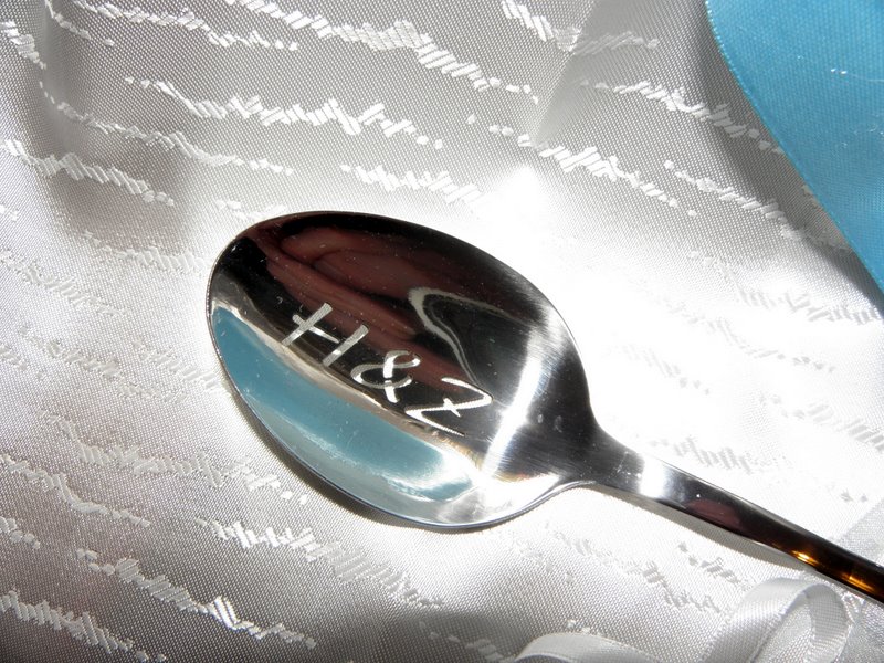 Svatební lžíce s monogramem a datem