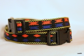 Obojek popruh červeno-modrý 2cm